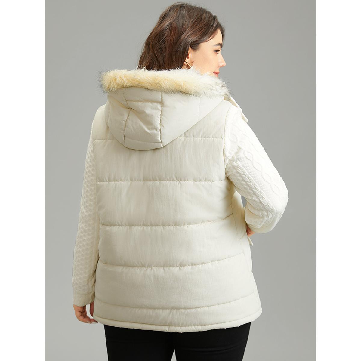 Plus Size Women Dailywear Plain Lined No stretch 14-16/1X Pocket Casual Cotton Jackets BloomChic Product Image