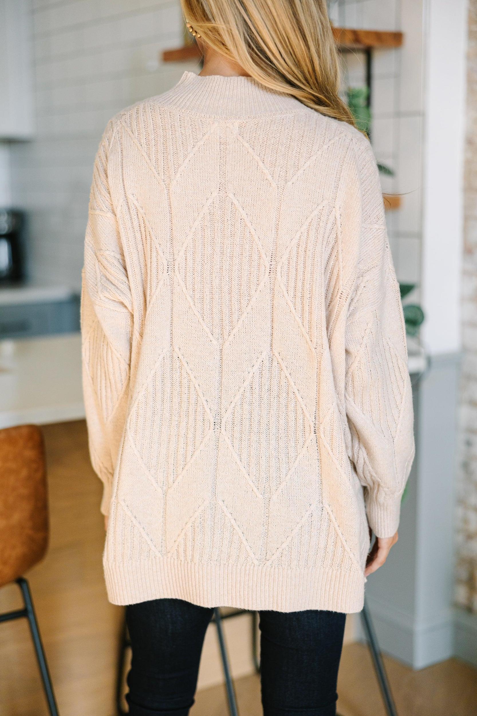 Walk The Walk Taupe Brown Sweater Female Product Image