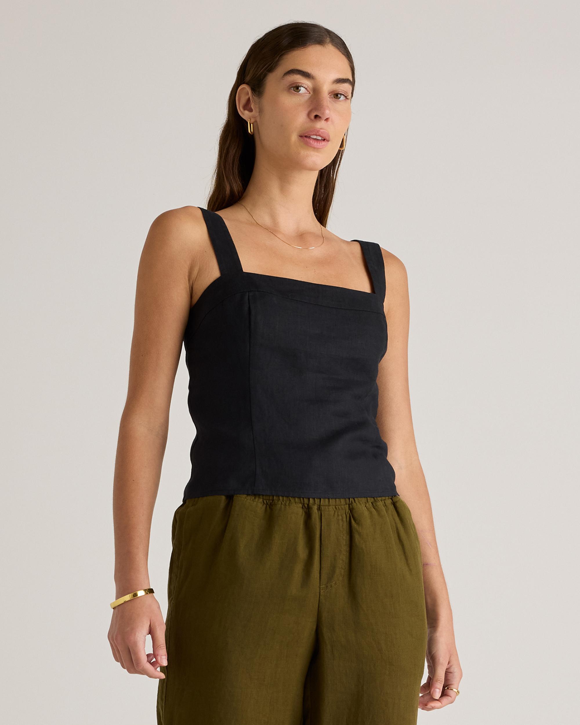 100% European Linen Fitted Tank Product Image