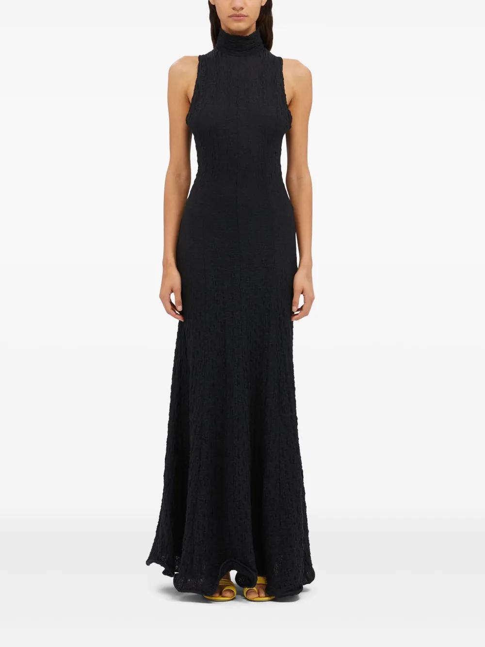 MSGM Maxikleid Mit Knitterfalten In Black Product Image