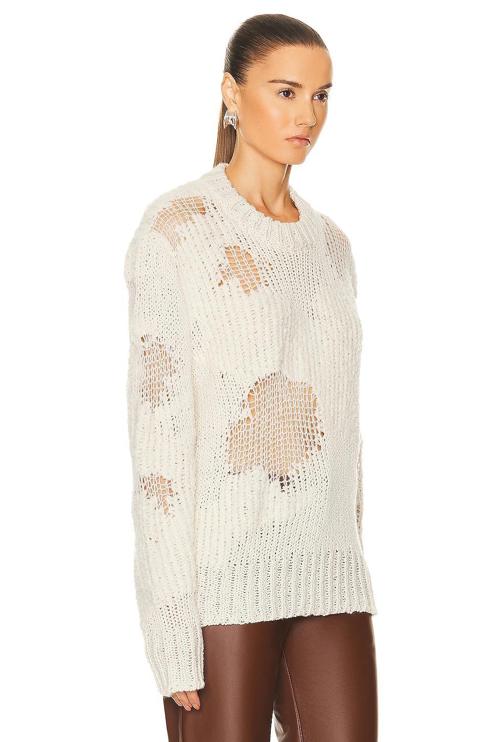 Chloe Distressed Sweater in Ivory Product Image