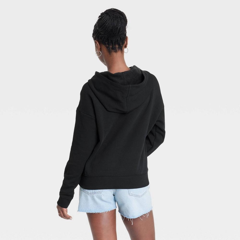 Womens Leisure Studio Hooded Pullover Sweatshirt - Universal Thread Black L Product Image