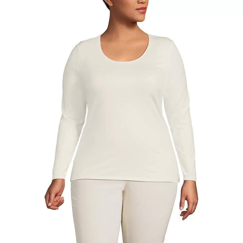 Plus Size Lands' End Lightweight Jersey T-Shirt, Women's, Size: 1XL, Black Product Image
