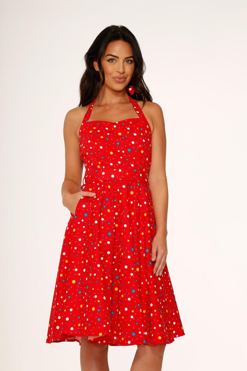 Red Candy Halter Swing Dress Product Image
