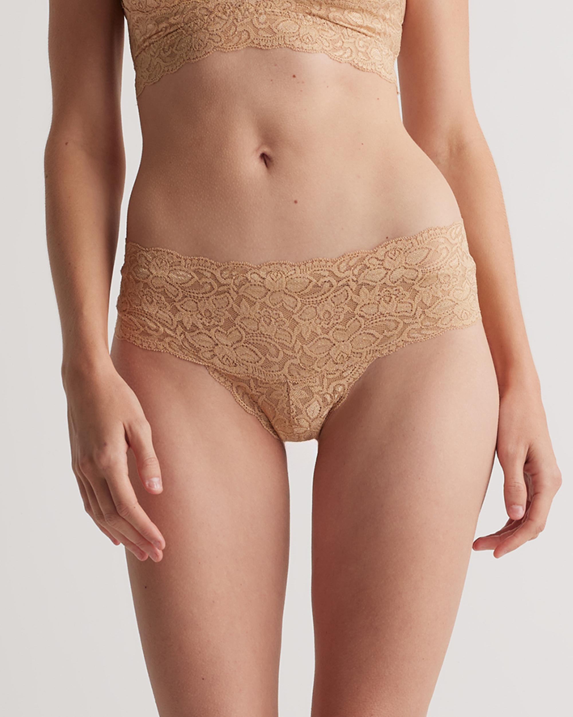 Quince | Women's Stretch Lace Thong Size XL, Nylon/Spandex Product Image