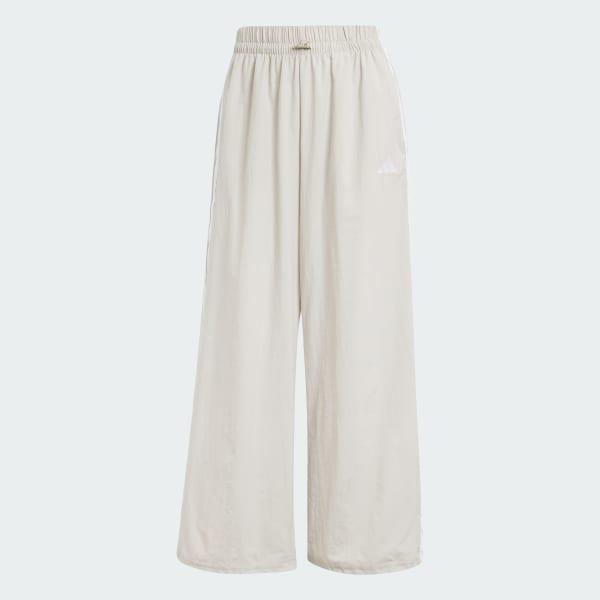 adidas Essentials 3-Stripes Lifestyle Woven Parachute Pants Beige L Womens Product Image