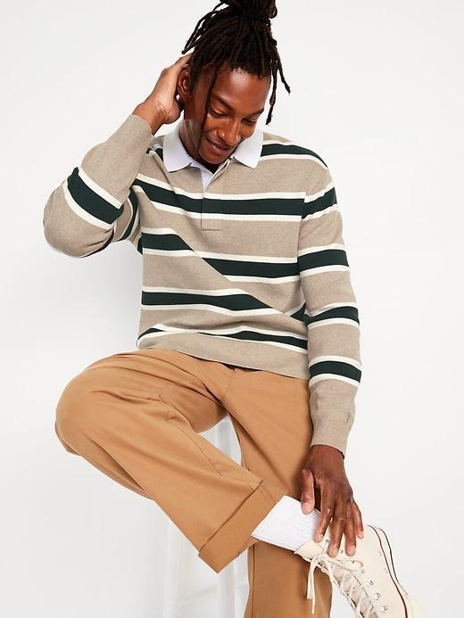 Rugby Stripe Polo Sweater Product Image