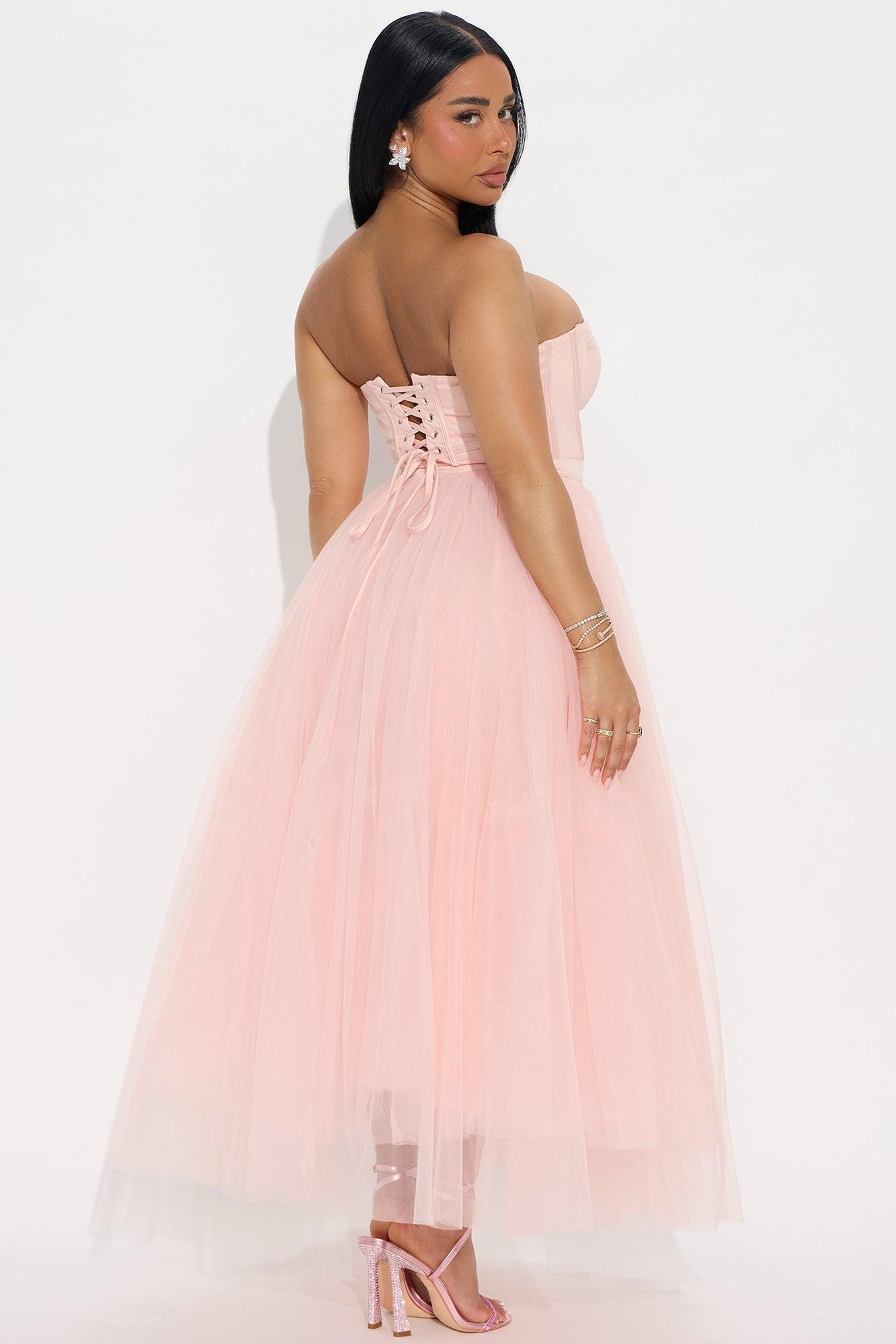 Dream Come True Tulle Midi Dress - Blush Female Product Image