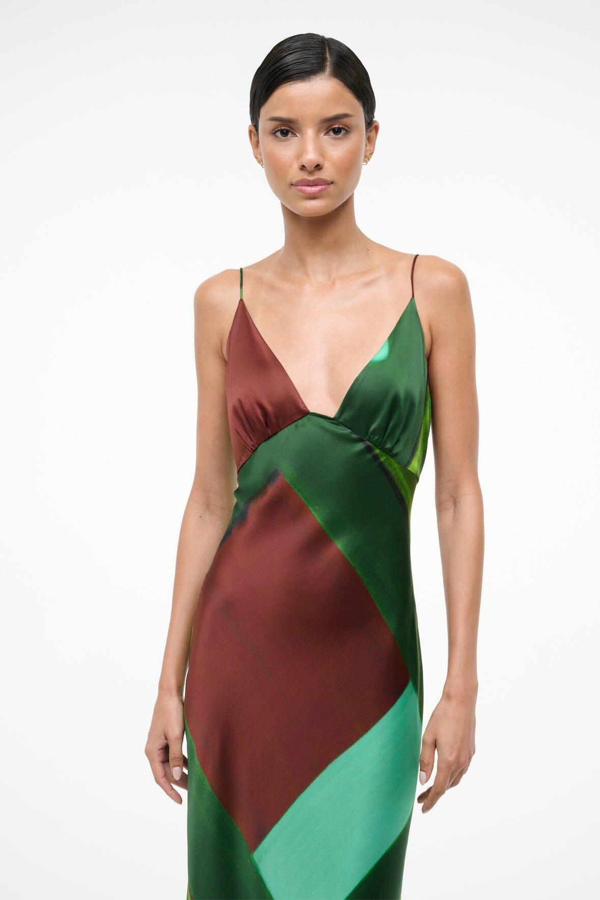 HANK SILK DRESS | EMERALD PRISM Product Image