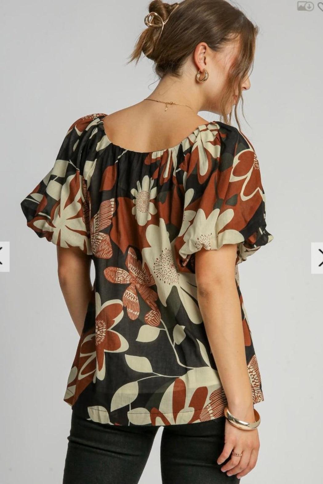 Top, Scoop Neck Floral Product Image