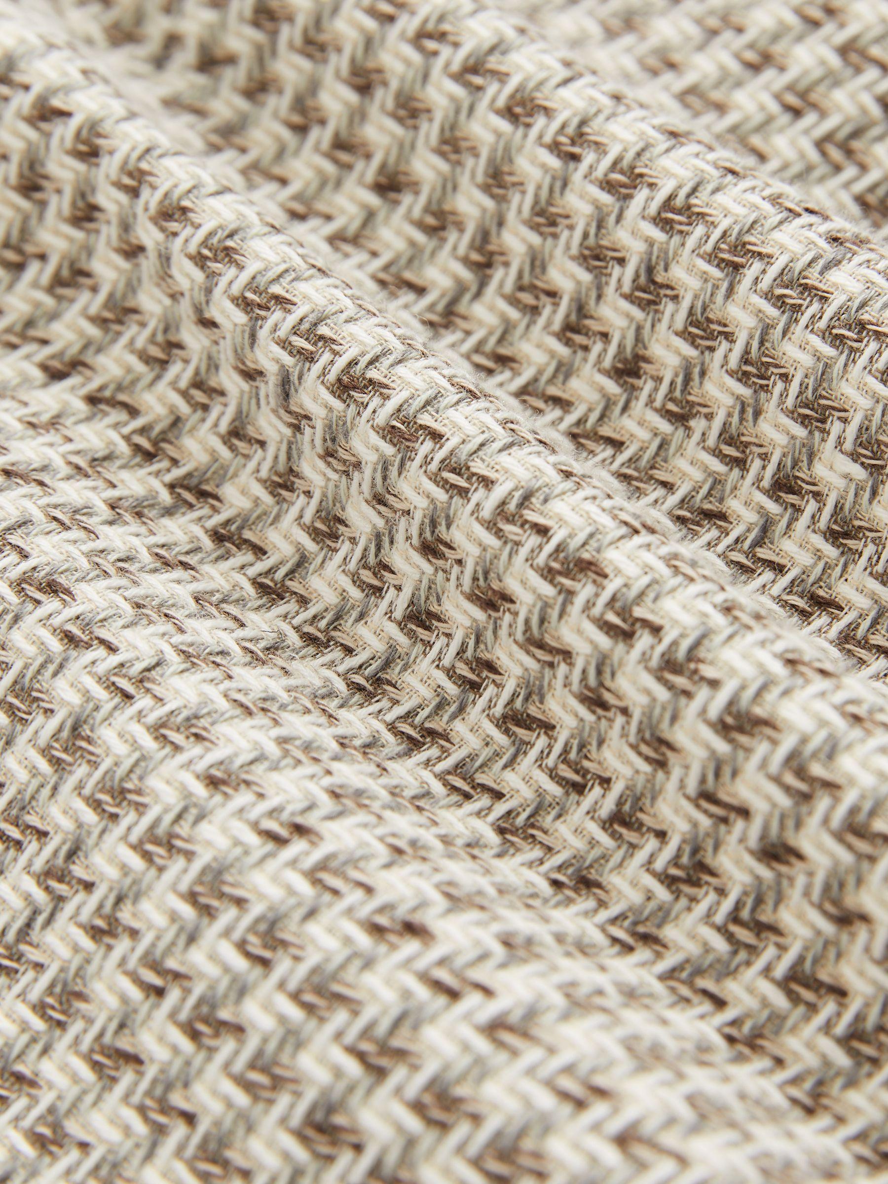 Slim-Fit Pinstripe Suit Trousers in Oatmeal/White Product Image