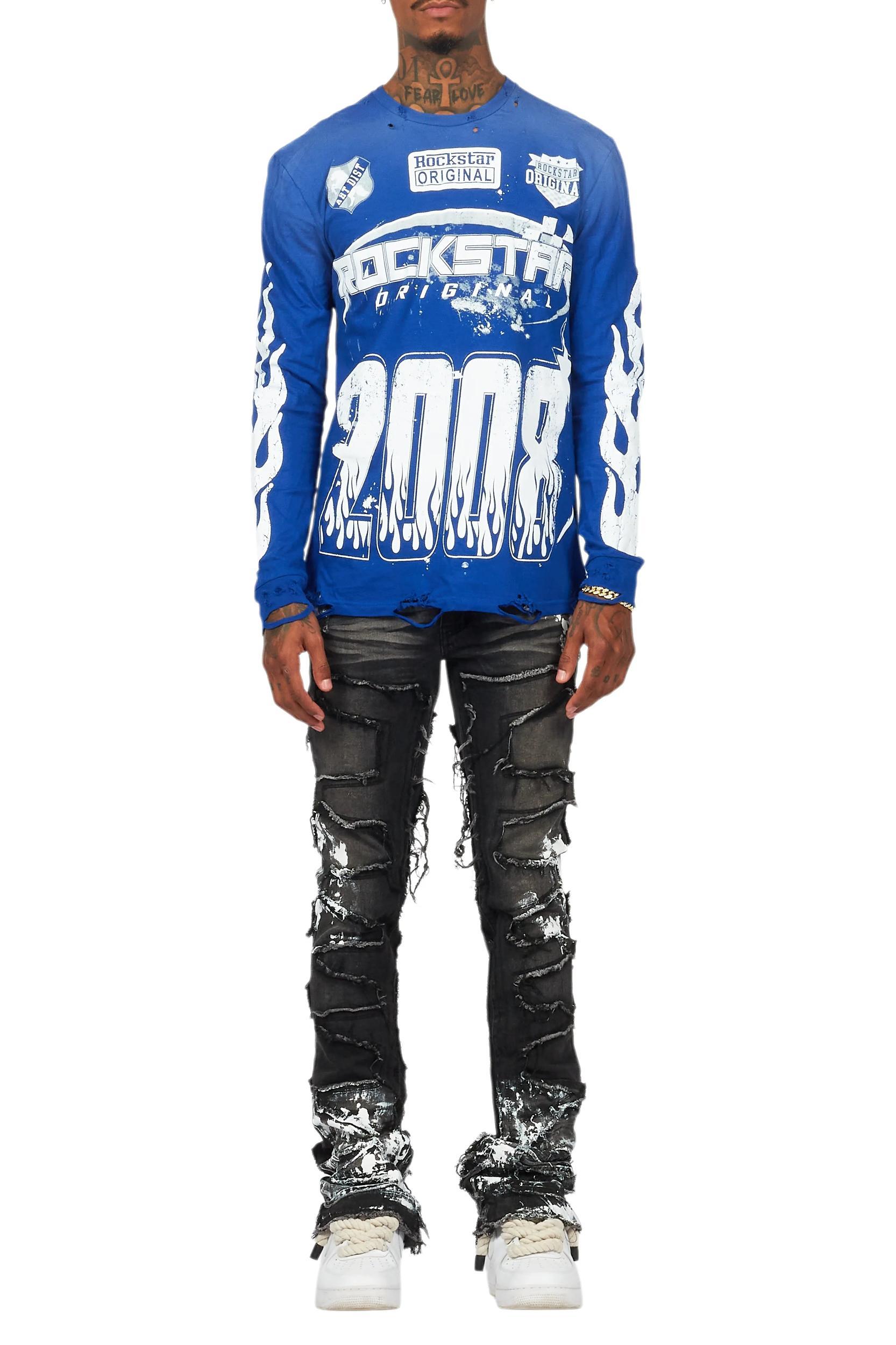 Kodak Grey/White Painter Stacked Flare Fringe Jean Male Product Image