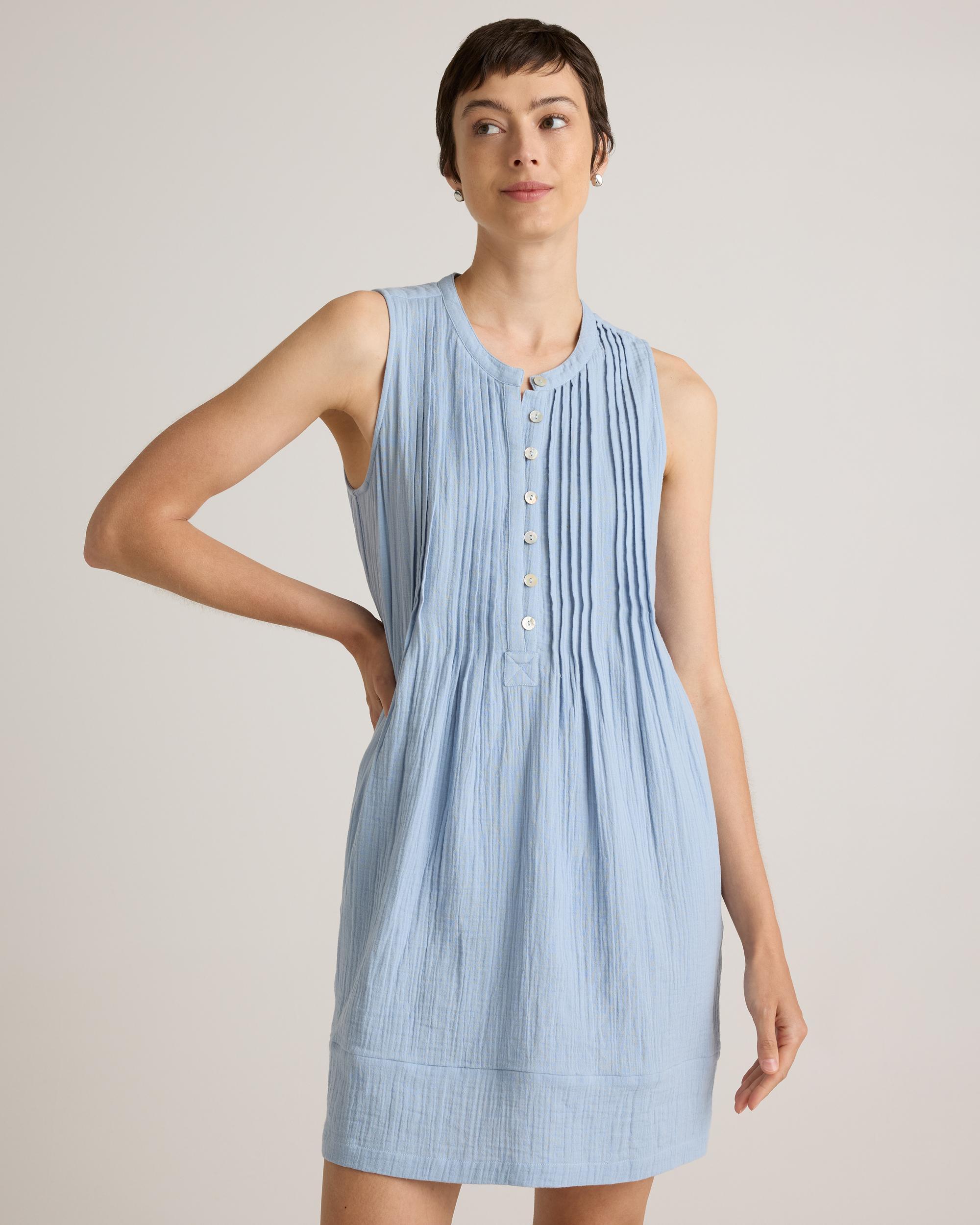 Quince | Women's Gauze Sleeveless Swing Dress Size XS, Organic Cotton Product Image