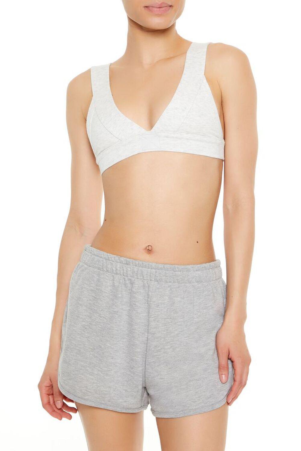 Cotton-Blend V-Neck Bralette | Forever 21 Product Image
