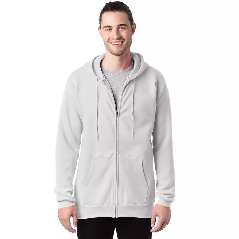 Men's Hanes Ultimate® Fleece Full-Zip Hoodie, Size: Large, Light Silver Product Image
