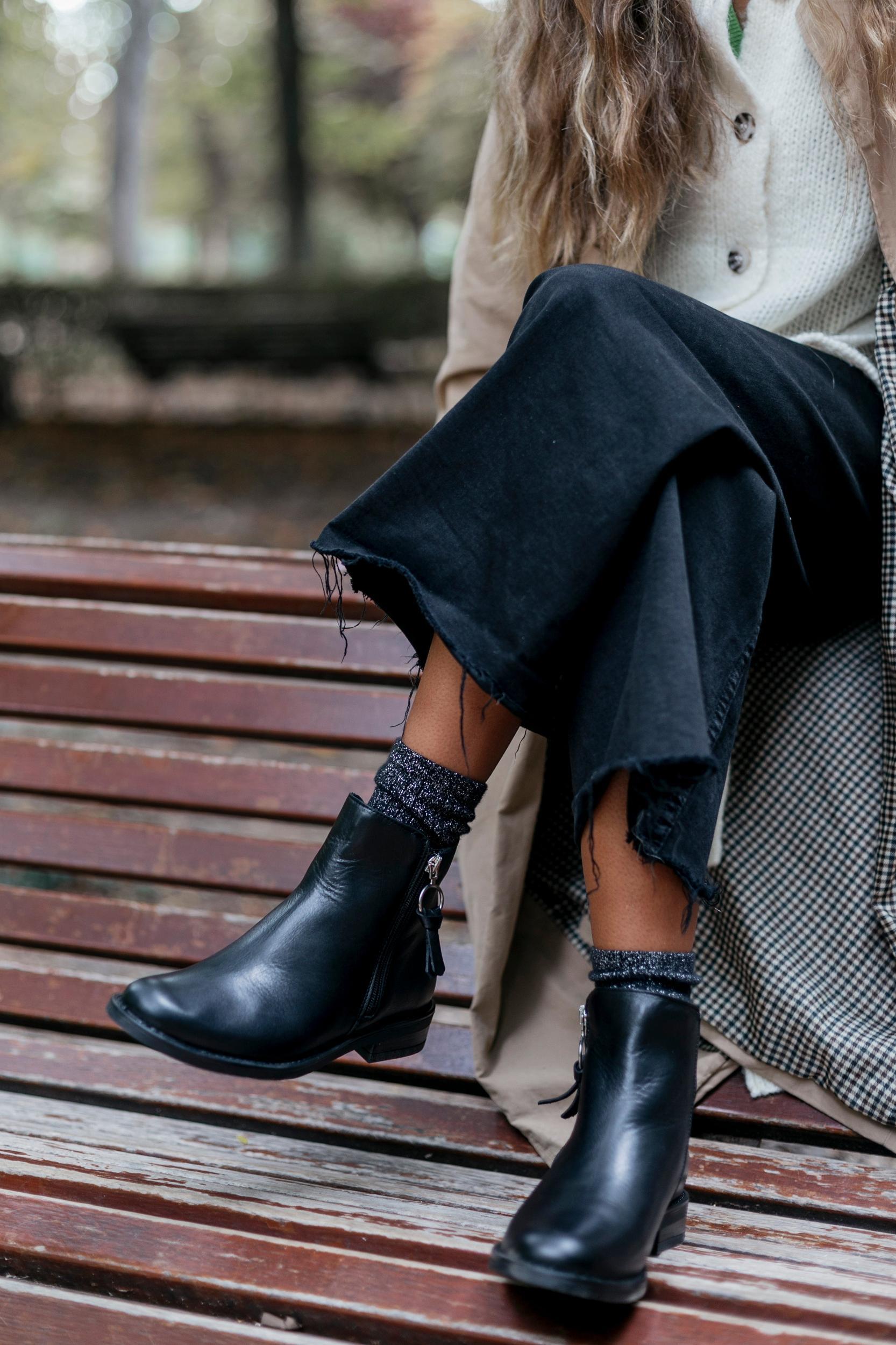 Cottage Black Leather Bootie Product Image