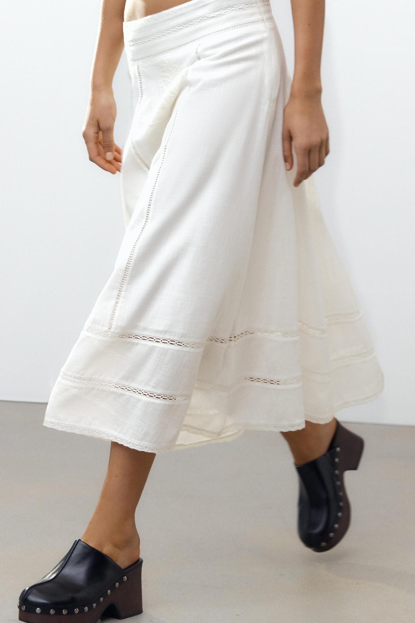 ZW COLLECTION EMBROIDERED MIDI SKIRT Product Image