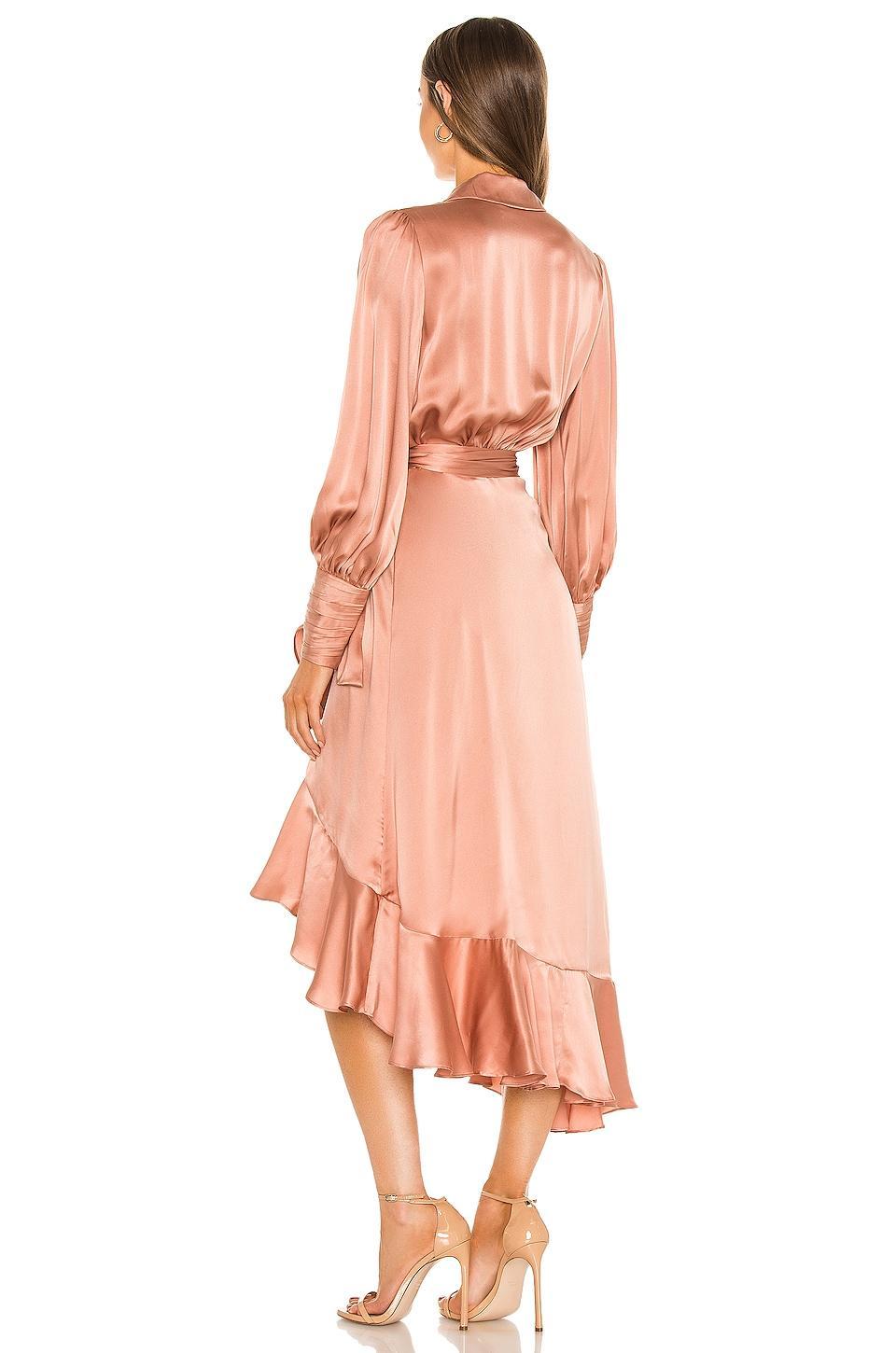 Silk Wrap Midi Dress Product Image