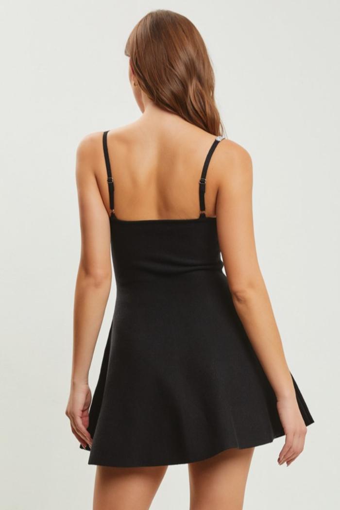Rhinestone Strap Knit Dress Product Image