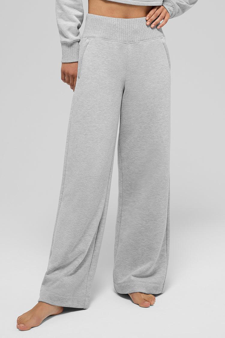 Serenity Wide Leg Sweatpant - Athletic Heather Grey Product Image