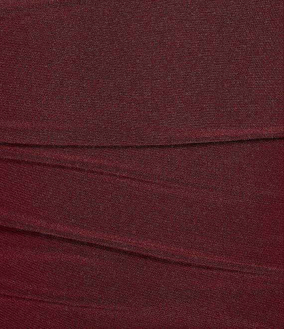 B. Darlin Cowl Neck Shirred Asymmetric Hem Knee Length Dress Product Image