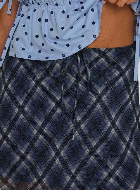 Orellia Mini Skirt Blue Check Product Image