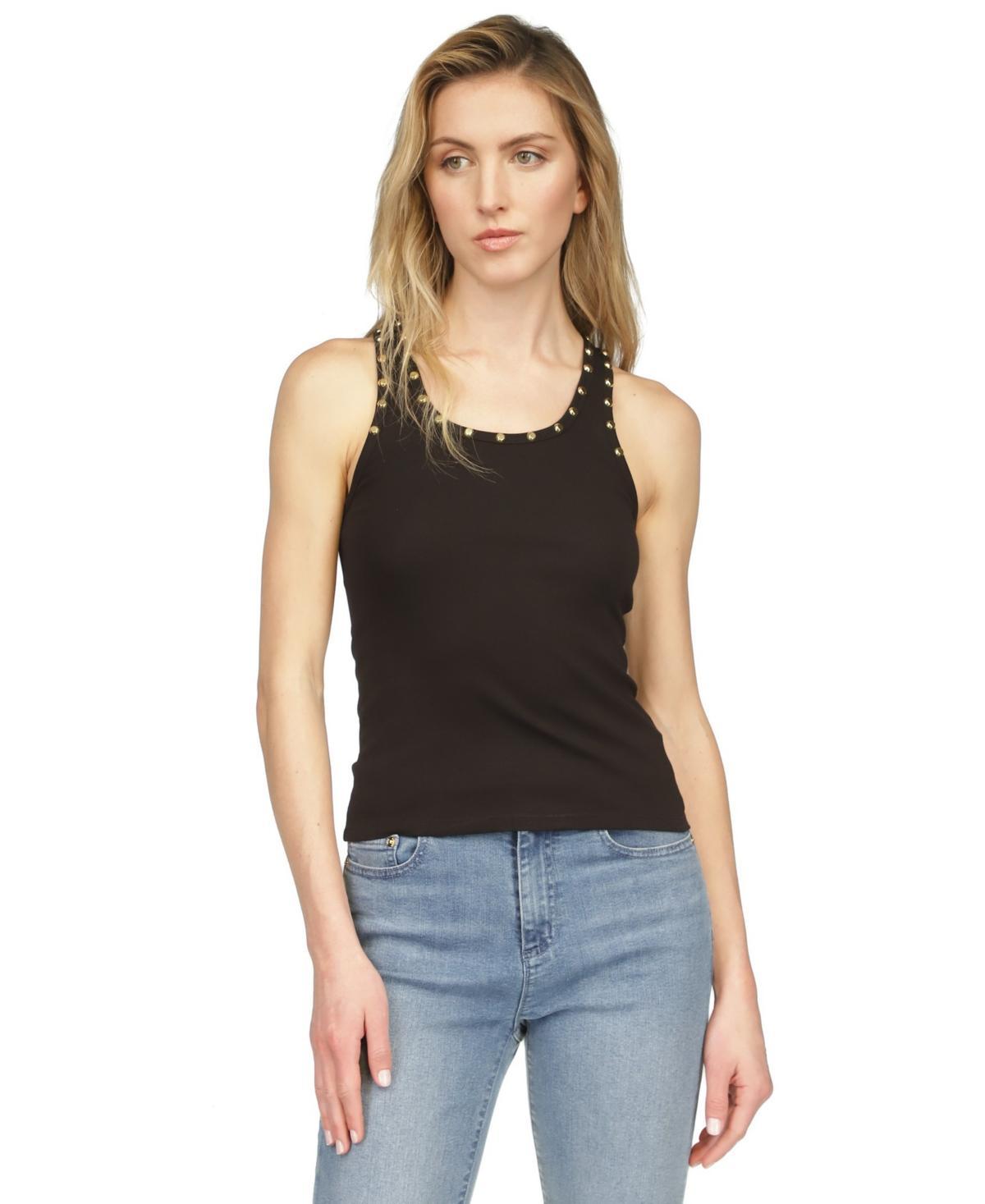 Michael Michael Kors Womens Studded Neckline Tank Top Product Image