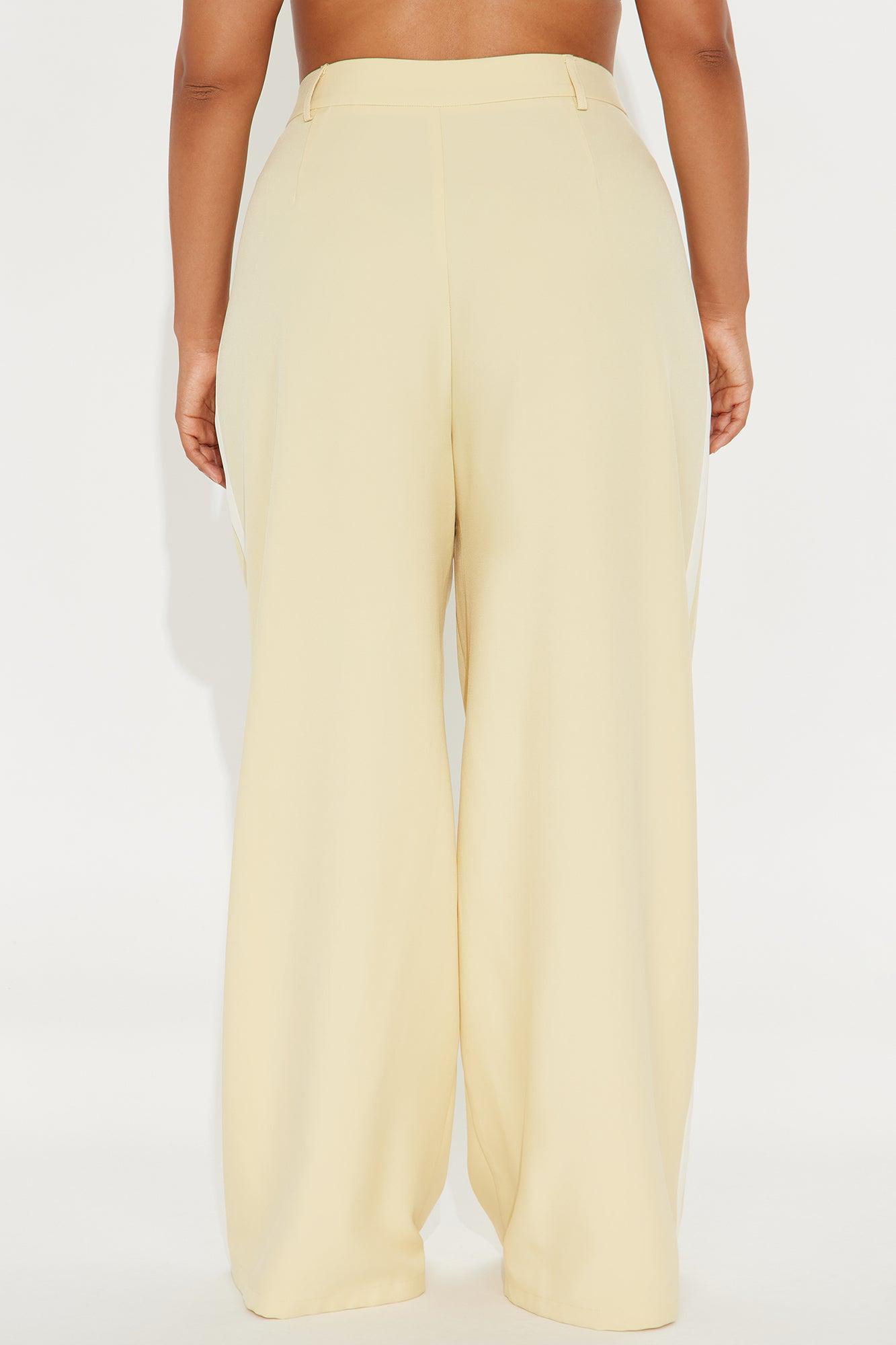 Dylan Wide Leg Trouser Pants - Yellow/combo Product Image