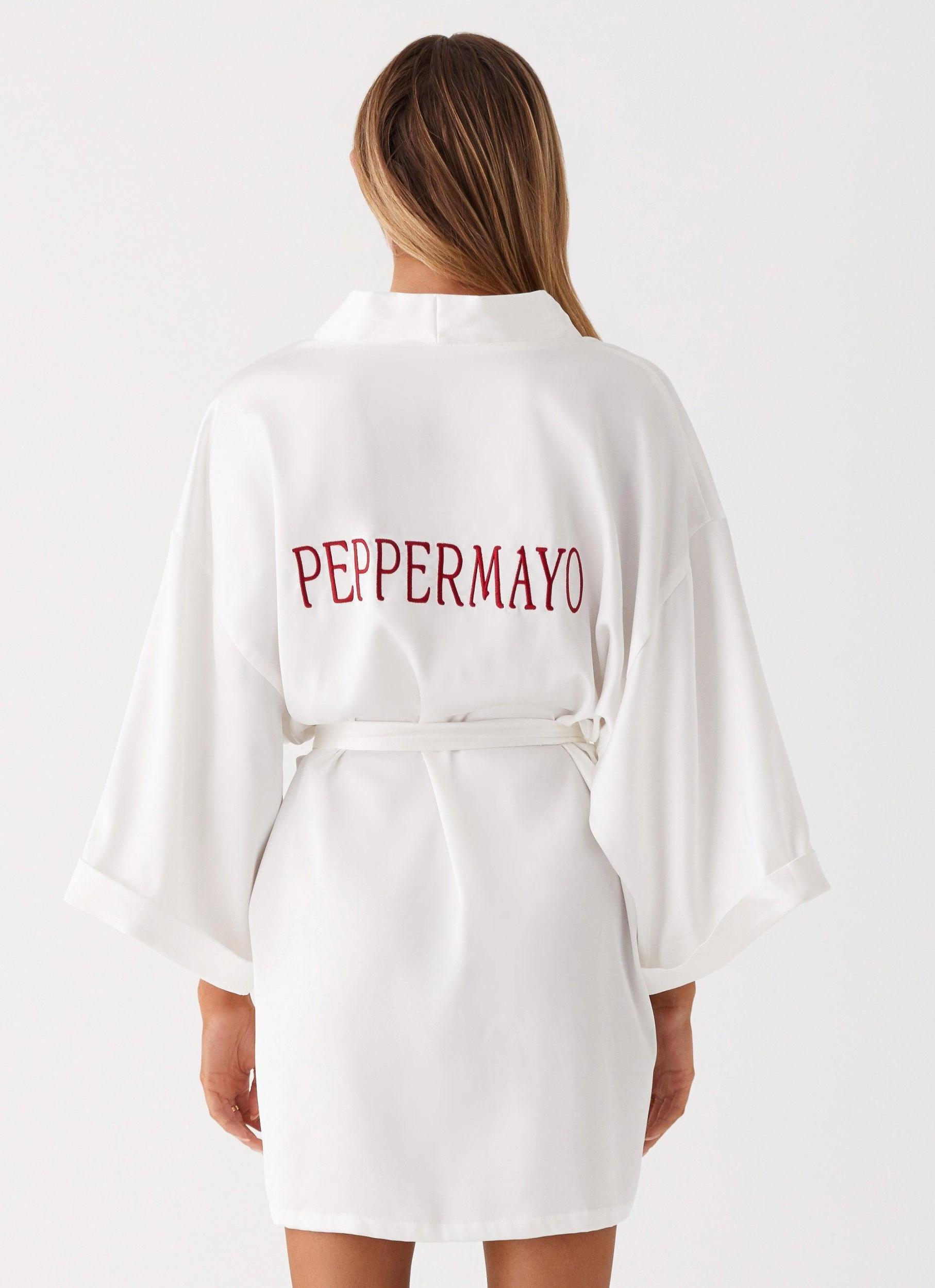 Emmy Satin Robe - White Product Image