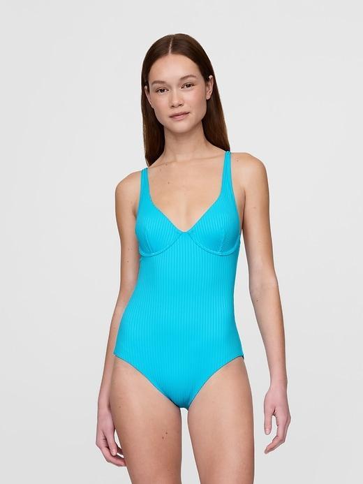 Rib One-Piece Balconette Swimsuit Product Image