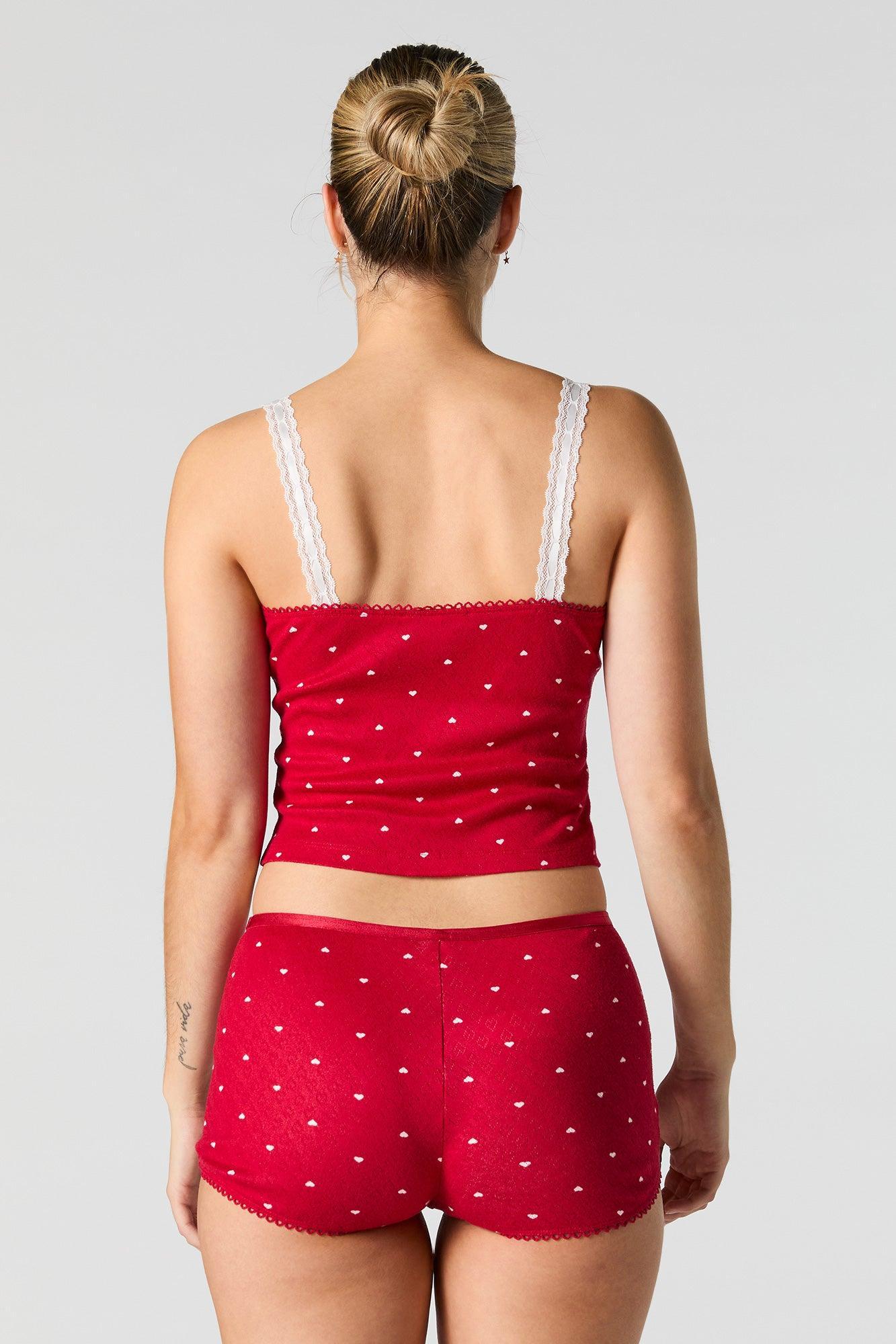 Printed Pointelle Knit Tank & Short 2 Piece Pajama Set Female Product Image