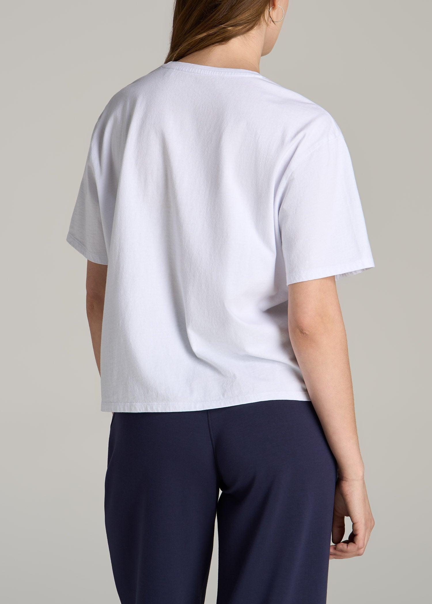 Boxy Short Sleeve T-Shirt for Tall Women in Bright White Product Image