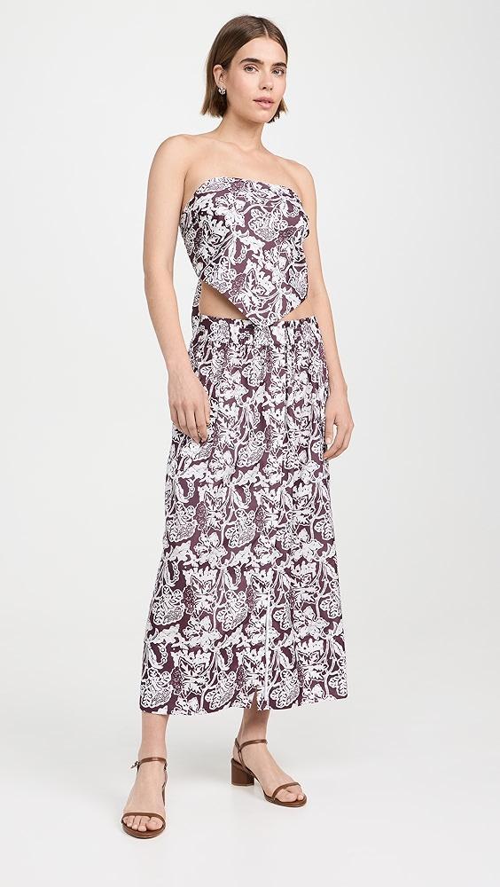 Tibi Batik Strapless Bandeau Top | Shopbop Product Image