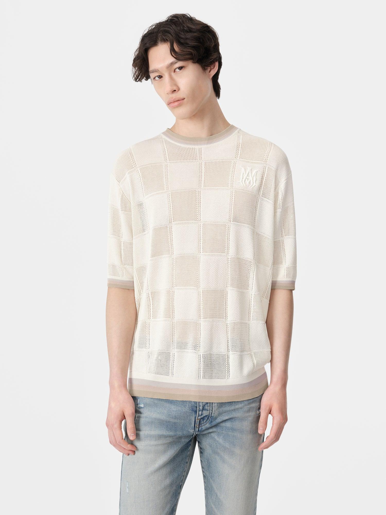 MA CHECKERED TEE - Birch Male Product Image