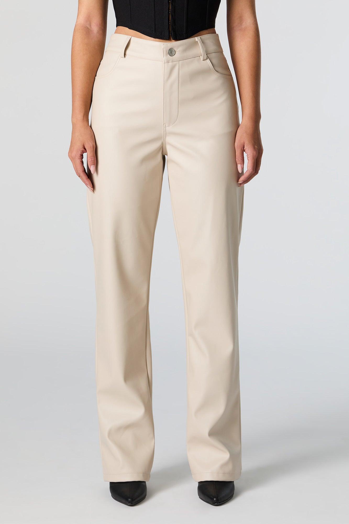 Faux Leather Straight Leg Pant Female Product Image