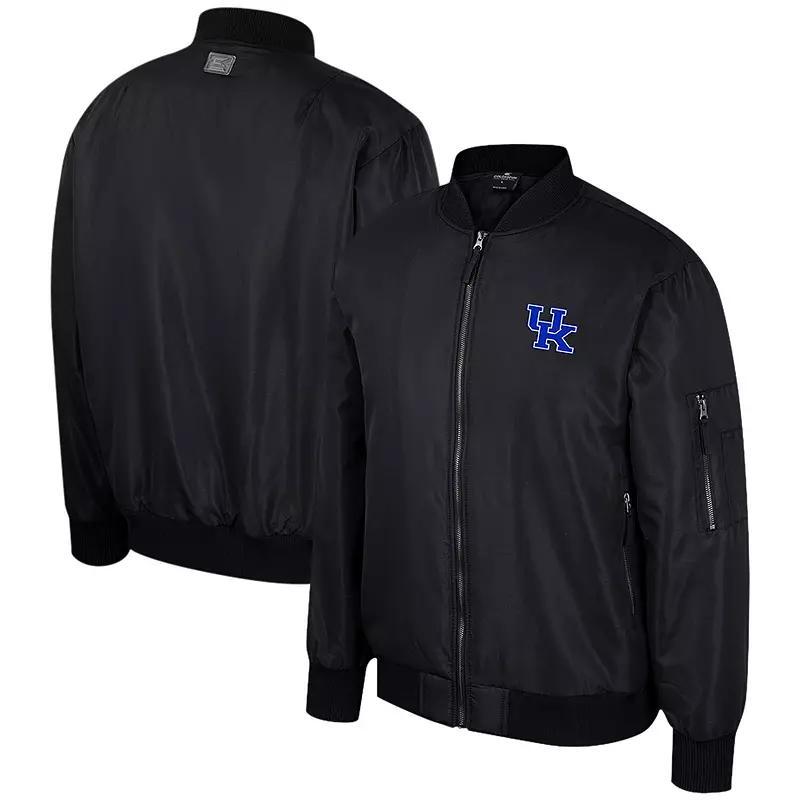 Men's Colosseum  Black Ole Miss Rebels Full-Zip Bomber Jacket, Size: XL Product Image