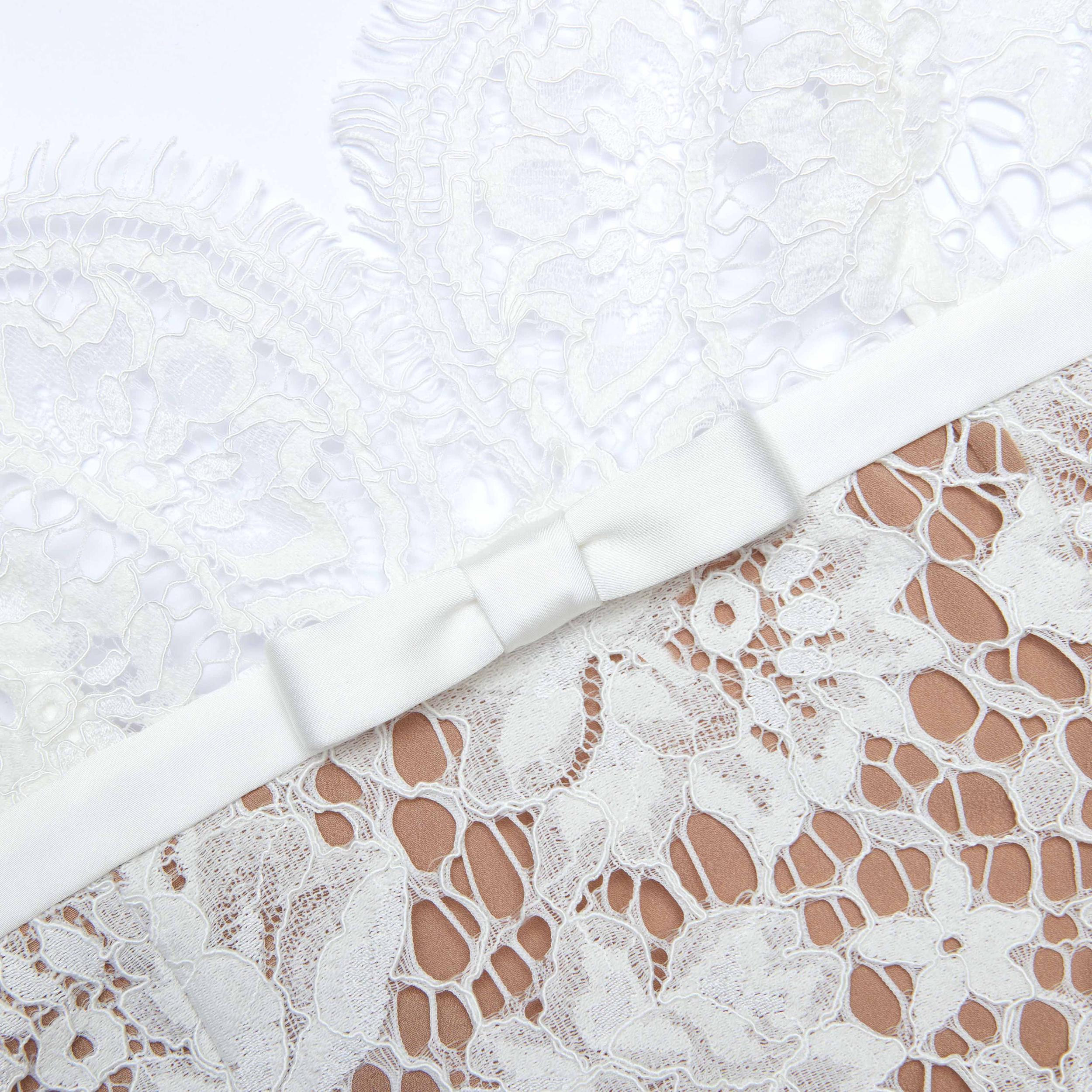 White Floral Lace Midi Dress Product Image