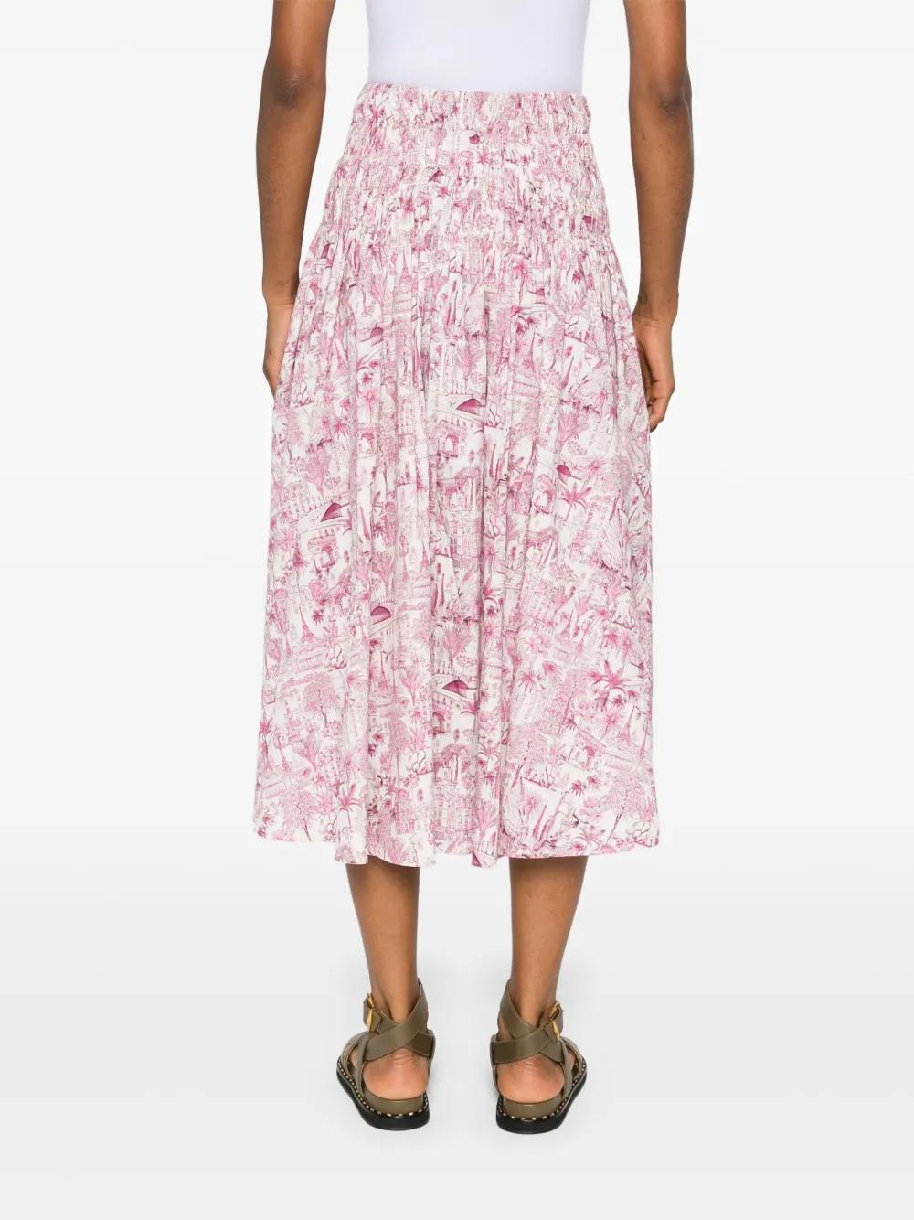 smocked-waist skirt Product Image