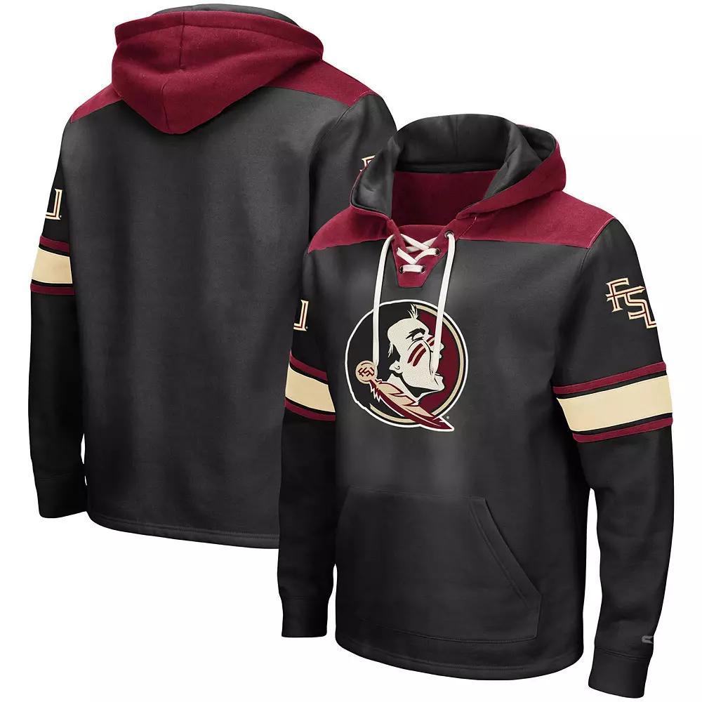 Men's Colosseum Black Florida State Seminoles 2.0 Lace-Up Logo Pullover Hoodie, Size: Medium Product Image