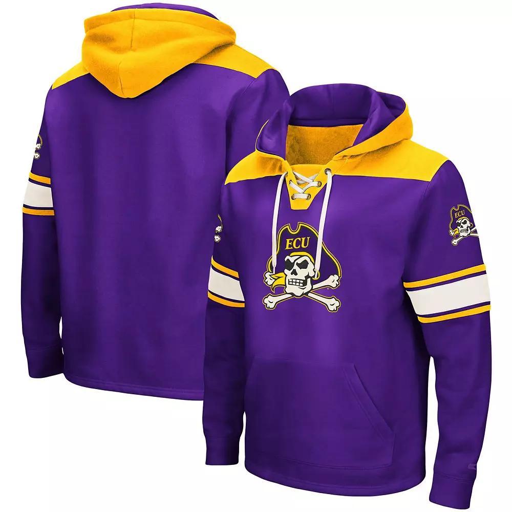 Men's Colosseum Purple ECU Pirates 2.0 Lace-Up Pullover Hoodie, Size: Large, Ecu Purple Product Image
