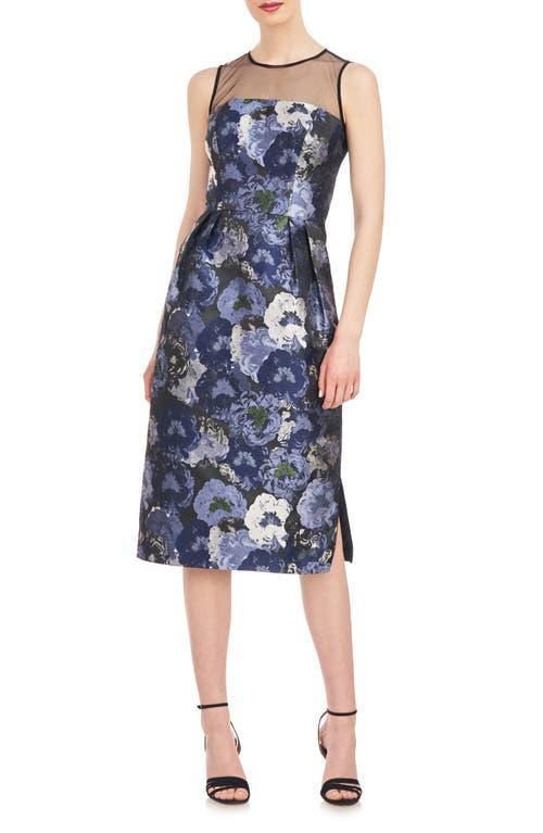Womens Dottie Floral Jacquard Illusion Midi-Dress Product Image