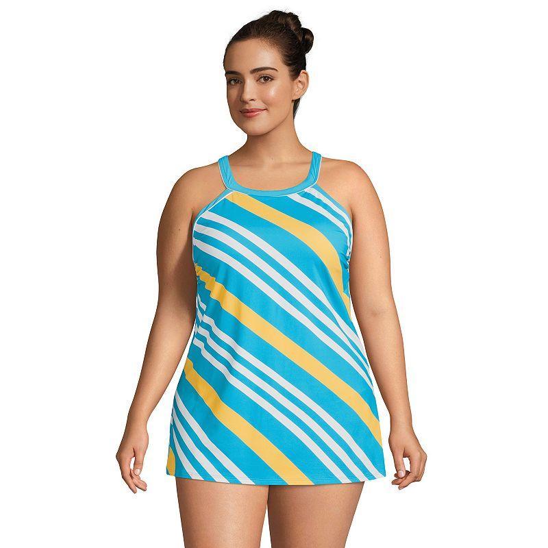 Womens Lands End UPF 50 High Neck One-Piece Swim Dress Product Image