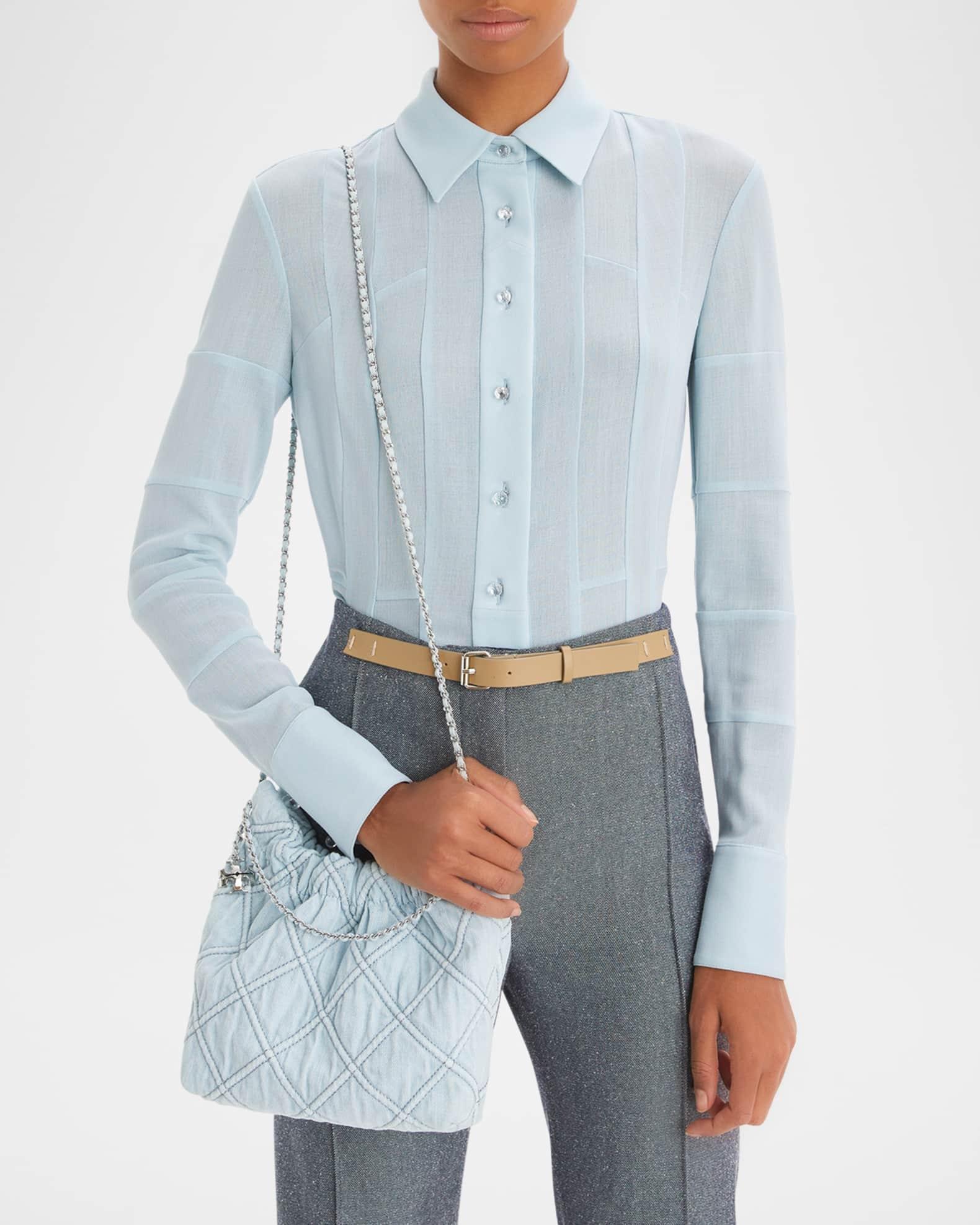 Fleming Mini Quilted Denim Hobo Bag Product Image