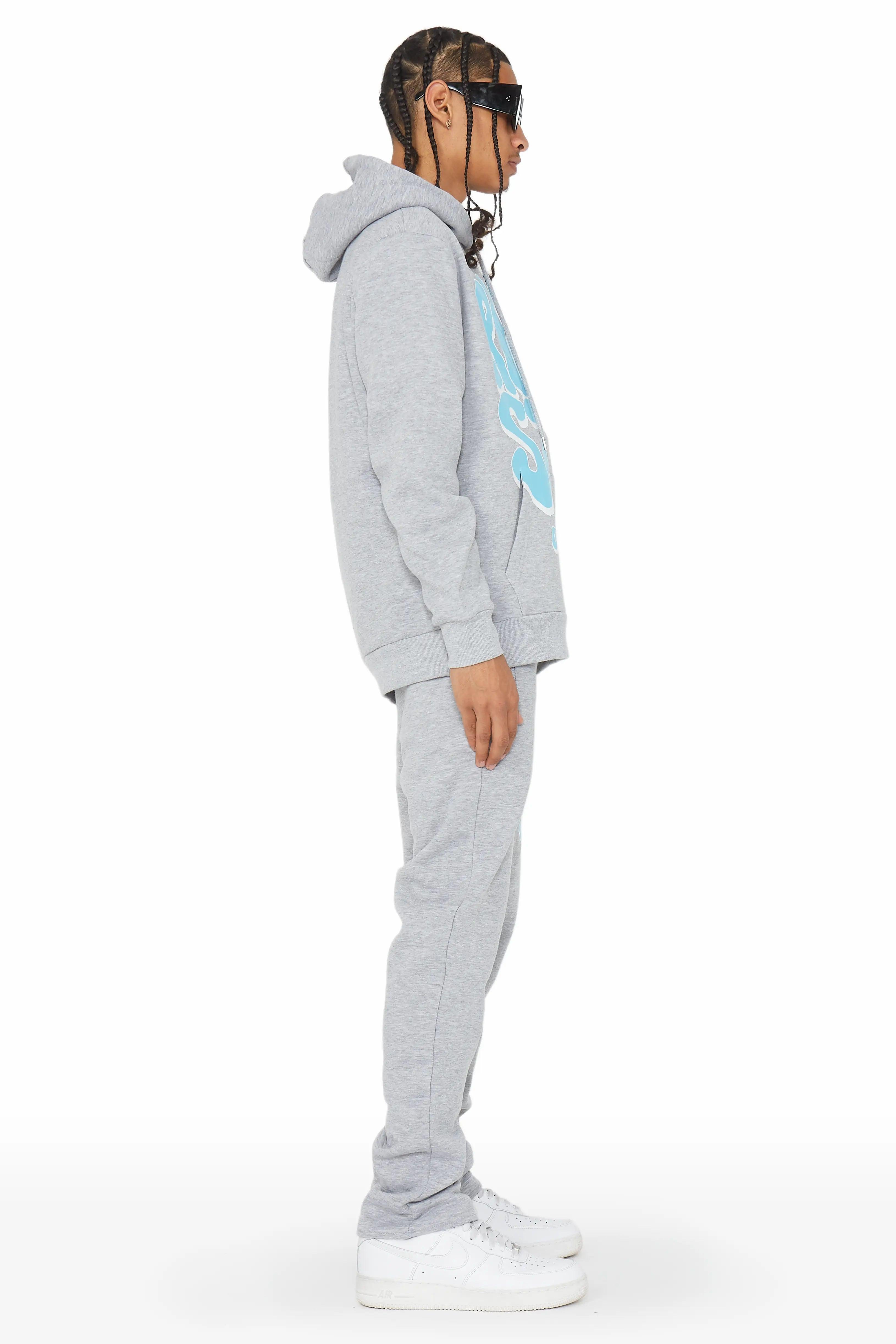 Warblen Grey/Blue Slim Fit Track Set Male Product Image