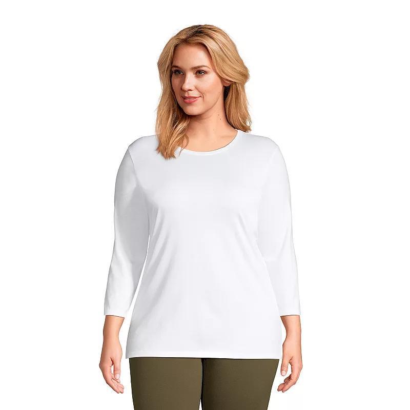 Plus Size Lands' End Supima Cotton Relaxed Fit Crewneck Tunic, Women's, Size: 3XL, Radiant Blue Product Image