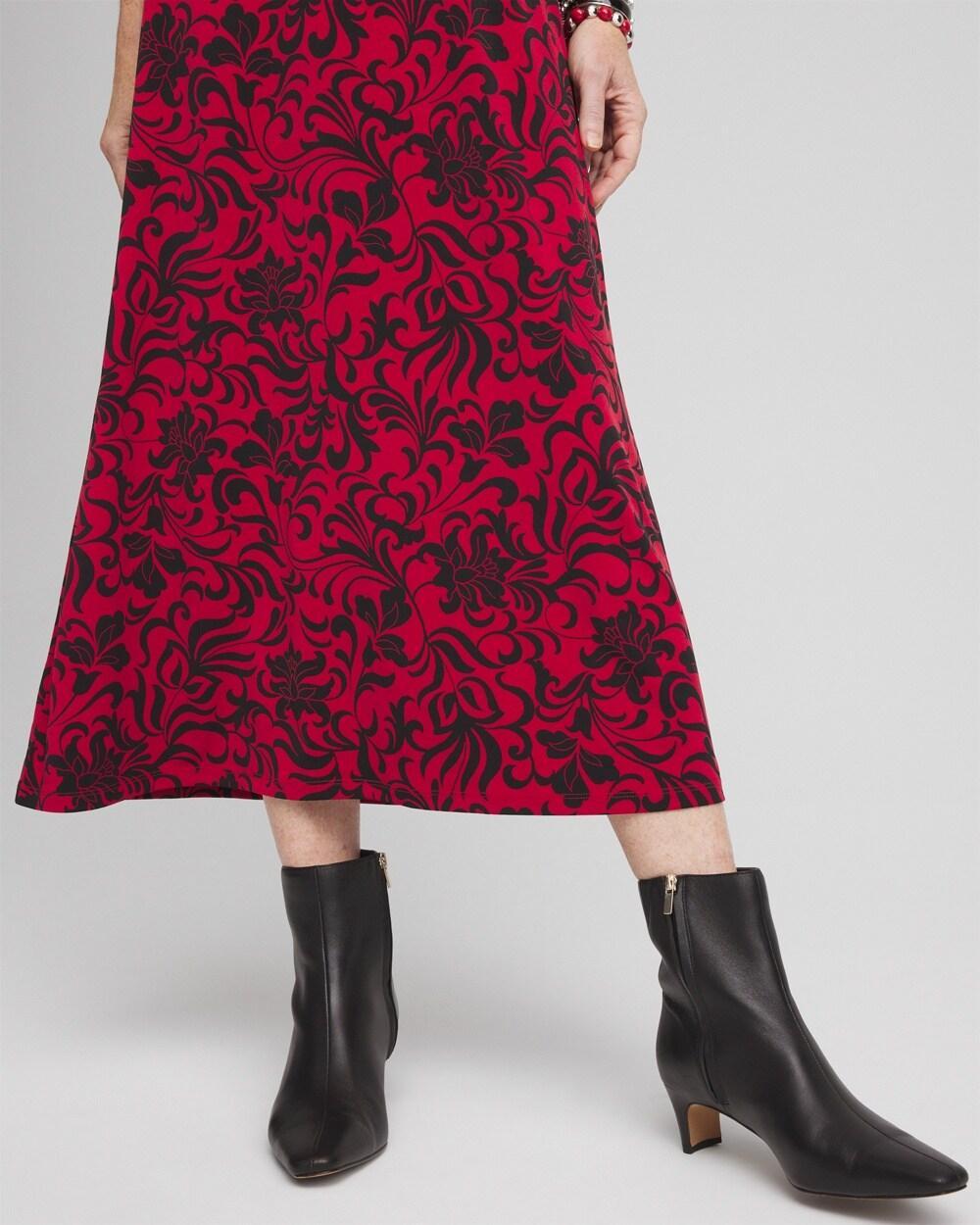 Swirl Print Long-Sleeve Maxi Dress Product Image