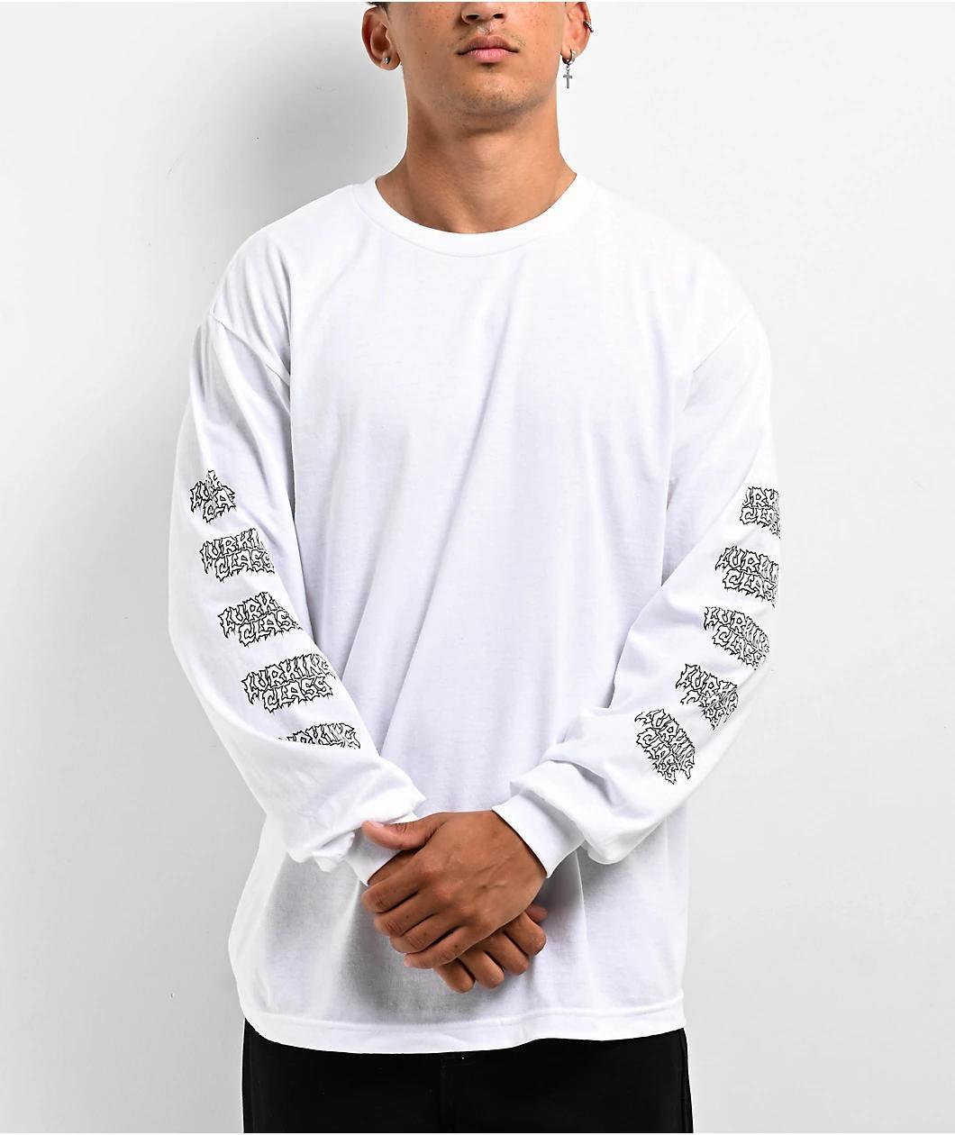 Lurking Class by Sketchy Tank x Matt Stikker Sick In The Head White Long Sleeve T-Shirt Product Image