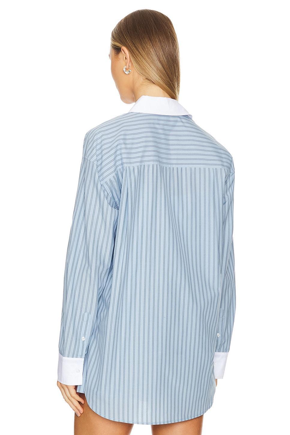 Lovers and Friends Alice Oversized Top in Sky Blue & White Product Image