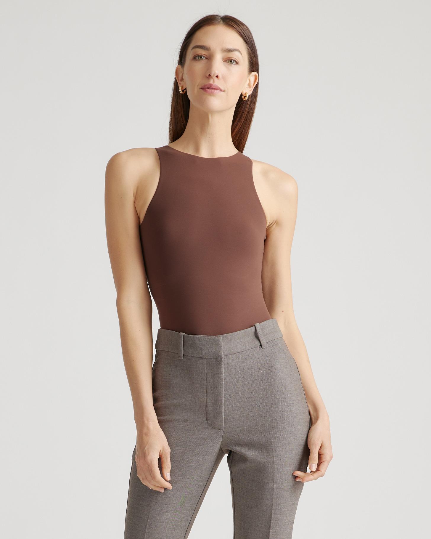 Quince | Women's Second Skin High Neck Bodysuit Nylon/Spandex Product Image
