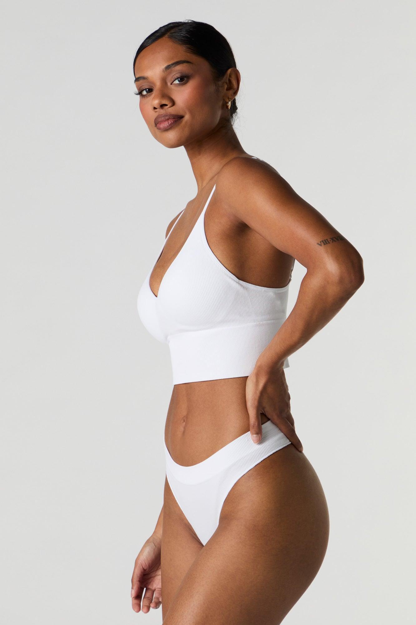 Seamless Ribbed Padded Bralette Female Product Image